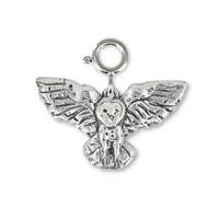 Flying Barn Owl Charm in Sterling Silver