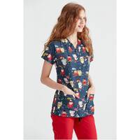 Unisex Owl Patterned Scrub Set, V Neck  Scrub Set, Comfortable RN MSN Medical Scrub, Dentist Scrub, 