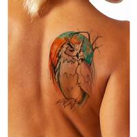Owl Tattoo Design Instant Download Moon Printable Tattoo Illustration from Art Instantly