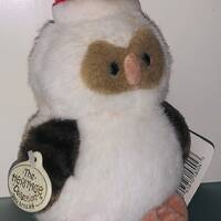 Vintage ERNEST THE OWL #HX089XS w Santa Hat White 6" Stuffed Bird - Animal Heritage Collection 