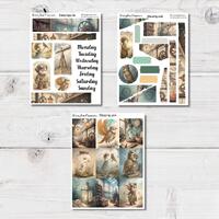 Steampunk Planner/Journalling Kit- Owl Stickers- Steampunk Stickers