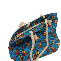 Woman's Hand Shoulder Bag Shopping and Travel Owl Design, Greek Cretan Souvenir 32 cm 12.59 in