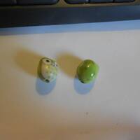 Ceramic Bead - OWL - Light Green