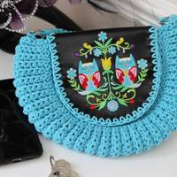 Folk owl Embroidered Shell Shoulder strap bag