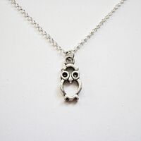 Tiny Owl Necklace, Silver Owl Necklace, Owl Jewelry, Owl Necklace, Owl choker Necklace, simple neckl
