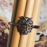 Owl Ring Sterling Silver| Owl Totem Ring| Abstract Owl Ring| Nature Bird Ring | Animal Jewelry| Barn