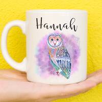 Owl Mug, Barn Owl Mug For Owl Lovers, Personalised Owl Mug, Mothers Day Gifts For Women & Girls,