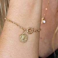 Gold Owl Charm Bracelet: Dainty Link Chain, Boho Jewelry