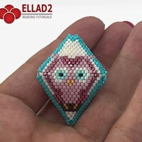 Beading Pattern Owl 3D Pod and 3D Star - peyote stitched pod and star, Instant download, PDF file, E