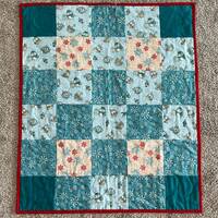 Flannel Whimsical Owl and Snowflakes Throw