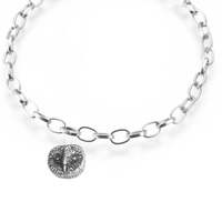 c39 Owl  Made From English Pewter on belcher link chain perfect as a anklet or bracelet gift jewelle