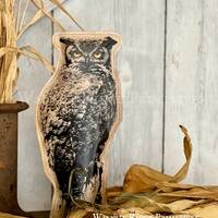 Owl Halloween Pattern Aged Paper Owl, Instant Download with Printable Image by Walnut Ridge Primitiv