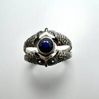 0.5ct Natural Royal blue Sapphire 925 Sterling silver / 9ct 14k 18k 375 585 750 white yellow rose Go