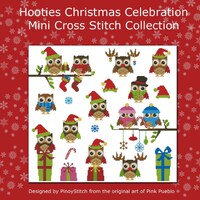 Hooties Christmas Celebration Owls  Mini Collection Cross Stitch PDF Chart