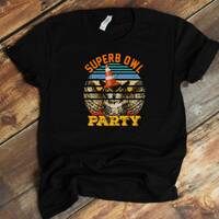 Game Night T-Shirt - Football Lover - Superb Owl Party Retro Traffic Cone Funny Owl Lover
