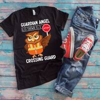 Owl Crossing Guard T-Shirt | Funny Guardian Angel Street Safety Tee