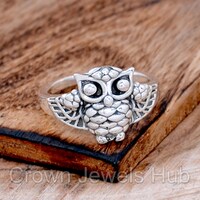 Owl Ring, Silver Owl Ring, Lucky Owl Ring, Lucky Ring, 925 Sterling Silver Owl Ring, Owl Bird Ring, 