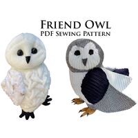 Friend Owl PDF Plushie Sewing Pattern for Home Printers and Projectors/ Barn Owl/ Hedwig/ Great Horn