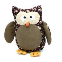Fabric Owl Door Stopper 11 Inches Tall | Cottagecore Halloween Home Decor | Front Door Living Room D