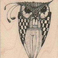 original rubber  stamp  Whimsical Owl  craft stamping plate  design mary vogel lozinak 19156  zentan