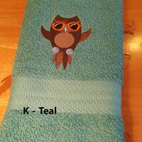 Owls In Sunglasses - Embroidered Hand Towel - Bathroom Decor - Get One or More -  Free Shipping