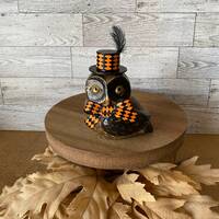 Vintage Style Halloween - Ceramic Owl, Halloween Ceramic Owl, Halloween Owl, Halloween Decor, Hallow