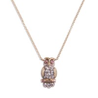 Antique Rose Cut Diamond and Ruby Owl Necklace
