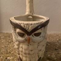 Vintage Ceramic Double Owl Holder/ Vase/ Caddy/ Holder