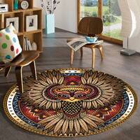 Owl Rug, Colorful Rug, Painting Round Rug, Round Rug, Home Decor, Carpet, Rugs For Living Room, Rug 