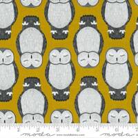 Nocturnal - Owls Gold Mustard by Gingiber from Moda Fabrics