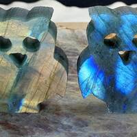 Labradorite Owl Carving.  2.0”