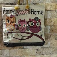 shoulder bag Handmade  printed owl picture Shopping Bag  Egyptian Oriental Tours For women, girls, b