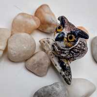 Realistic Horned Owl-Horned owl figure- Owl art- Owl desk art- Miniature owl- Miniature Owl- Horned 