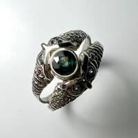 0.45ct Natural bi-colour Blue parti Sapphire 925 Sterling silver / 9ct 14k 18k 375 585 750 white yel