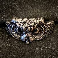 Silver, Owl, Size 8, Ring