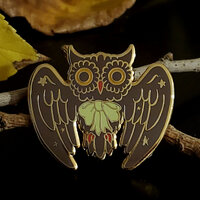 SECONDS Owl Enamel Pin vintage halloween bird retro cartoon spooky autumn fall lapel pin witchcraft 