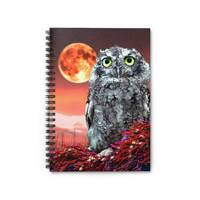 Owl Notebook | Blood Moon Journal | Owl Journal | Owl Oracle Notebook | Blank Lined Journal |