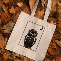 Fall Canvas Tote Bag Owl Tote Bag Halloween Tote Bag Gothic Witch Tote Bag Dark Bag Aesthetic Tote B