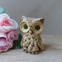 Figurine Hibou Vintage en Céramique – Poterie Ouest-Allemande Années 1970, Sculp