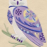 Snowy Owl Bird flower power bath hand towel set custom embroidered personalized