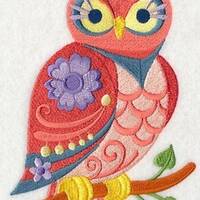 Owl animal  flower power bath hand towel set custom embroidered personalized