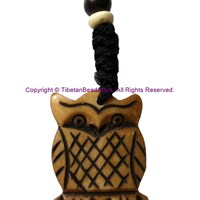 Ethnic Handmade Carved Owl Design Keychain Keyring - Handmade Ethnic Keychains - KC113
