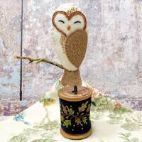 Felt Owl Ornament Pattern: Embroidered Bobbin, Spool Decor (PDF Pattern)