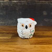 Vintage Ceramic Christmas Owl Toothpick Holder