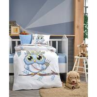 Baby Duvet Cover Or Crib Set 100% Cotton, Owl Themed Hypoallergenic Kids Bedding, Baby Shower Gift, 