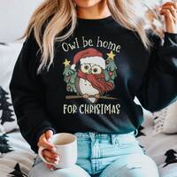 Woodland Christmas Sweater, Christmas Owl Gift, Secret Santa Gift Holiday Fashion, Ugly Christmas Sw