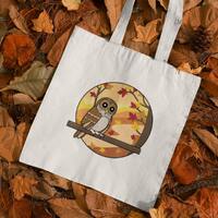 Seasonal Owls Tote Bag | Wildlife & Wild Birds Cotton Tote