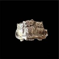 Owls on a Branch Ring in sterling silver, three owls, victorian