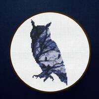 Cross Stitch Pattern Owl Silhouette Instant Download PDF Counted Chart