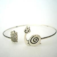 Snail bracelet wrap style with an owl